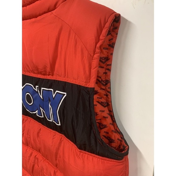 Forever 21 Men Pony Puffer Vest Red And Black Men's L Retro 80s Stranger Things - Picture 11 of 11